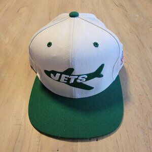 Mitchel & Ness New York Jets Hat Nostalgia Plane Jet Logo Adjustable 100%‎ Wool